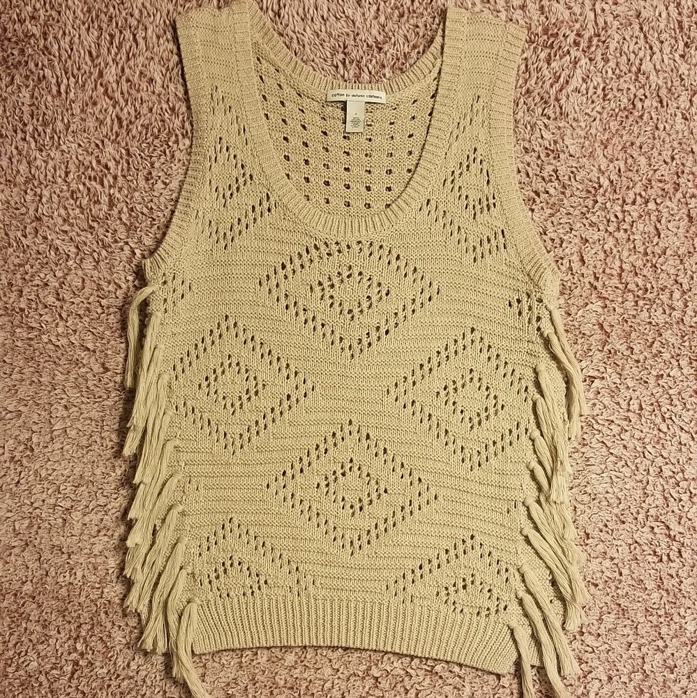 Autumn Cashmere sleeveless top with fringe